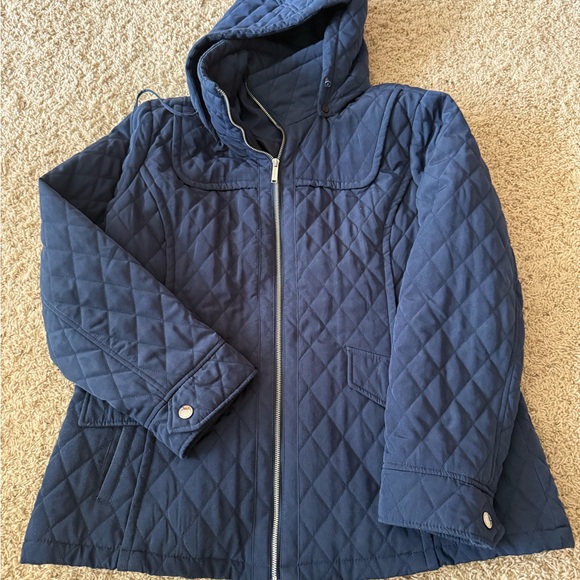 London Fog Quilted Blue Jacket - Picture 1 of 2